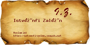 Istvánfi Zalán névjegykártya