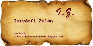 Istvánfi Zalán névjegykártya